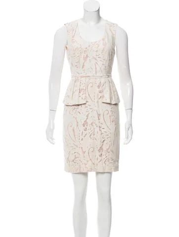 BCBG Max Azria Sleeveless Lace Peplum Dress | The Real Real, Inc.