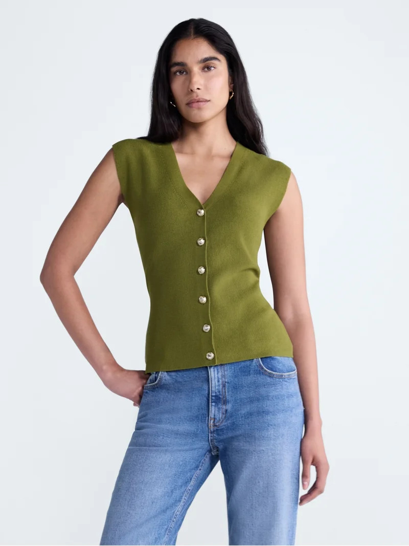 Scoop Women's V Neck Cardigan Sweater, Lightweight, Sizes XS-XXL | Walmart (US)