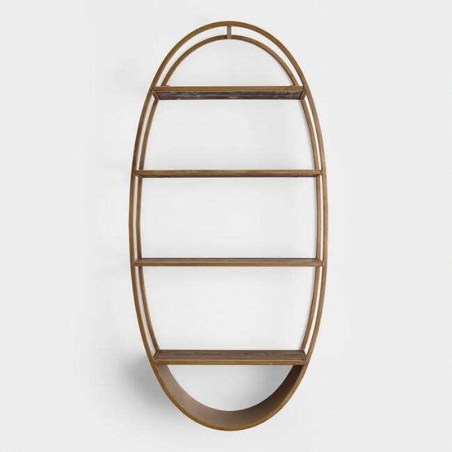 Oval Wood and Metal Wall Shelf | World Market