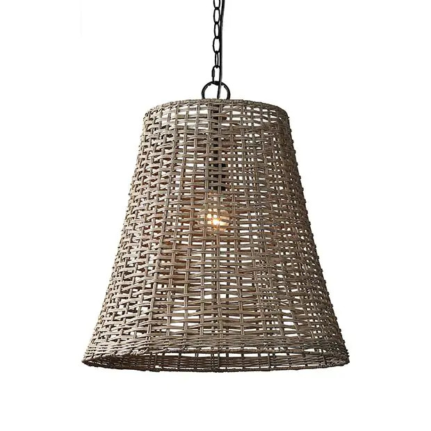 Rustic Woven Basket Pendant Light | Antique Farm House