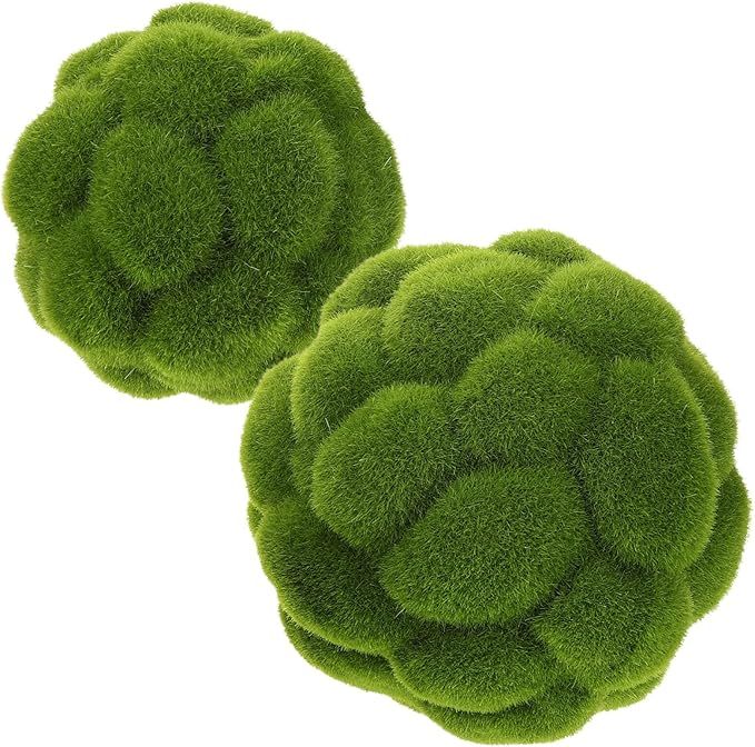 STOBAZA 2pcs Moss Balls for Decoration Faux Green Moss Balls Artificial Moss Rocks Simulated Gree... | Amazon (US)