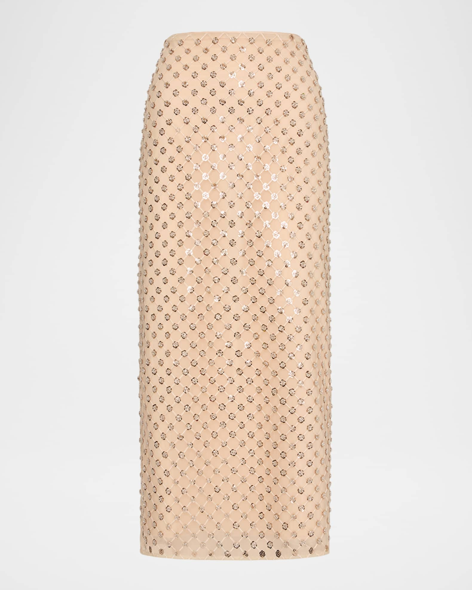 Milly Rosemary Sequin Embroidered Midi Skirt | Neiman Marcus