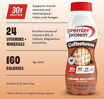Premier Protein Shake COFFEEHOUSE, Caramel Macchiato, 30g Protein, No Added Sugar, 24 Vitamins & ... | Amazon (US)