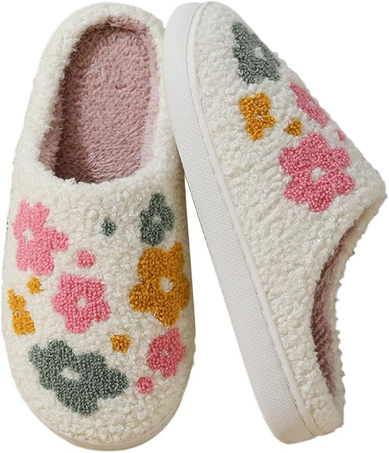 DakinFu Women's Men's Cute Evil Eyes Slippers Strawberry Slippers Fuzzy Plush Soft Warm Home Bedr... | Amazon (US)