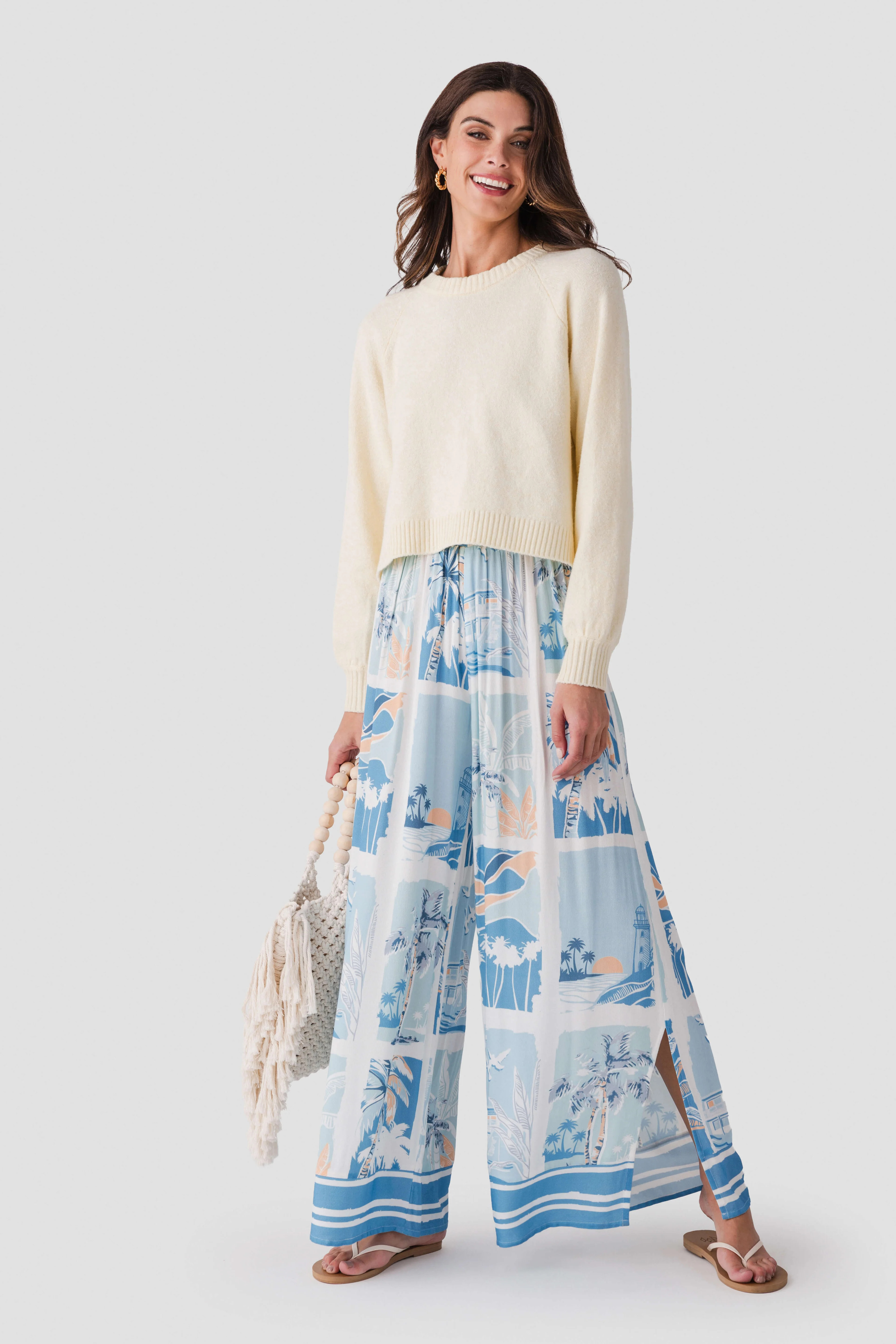 Surf Gypsy Island Postcard Wide Leg Pants | Social Threads