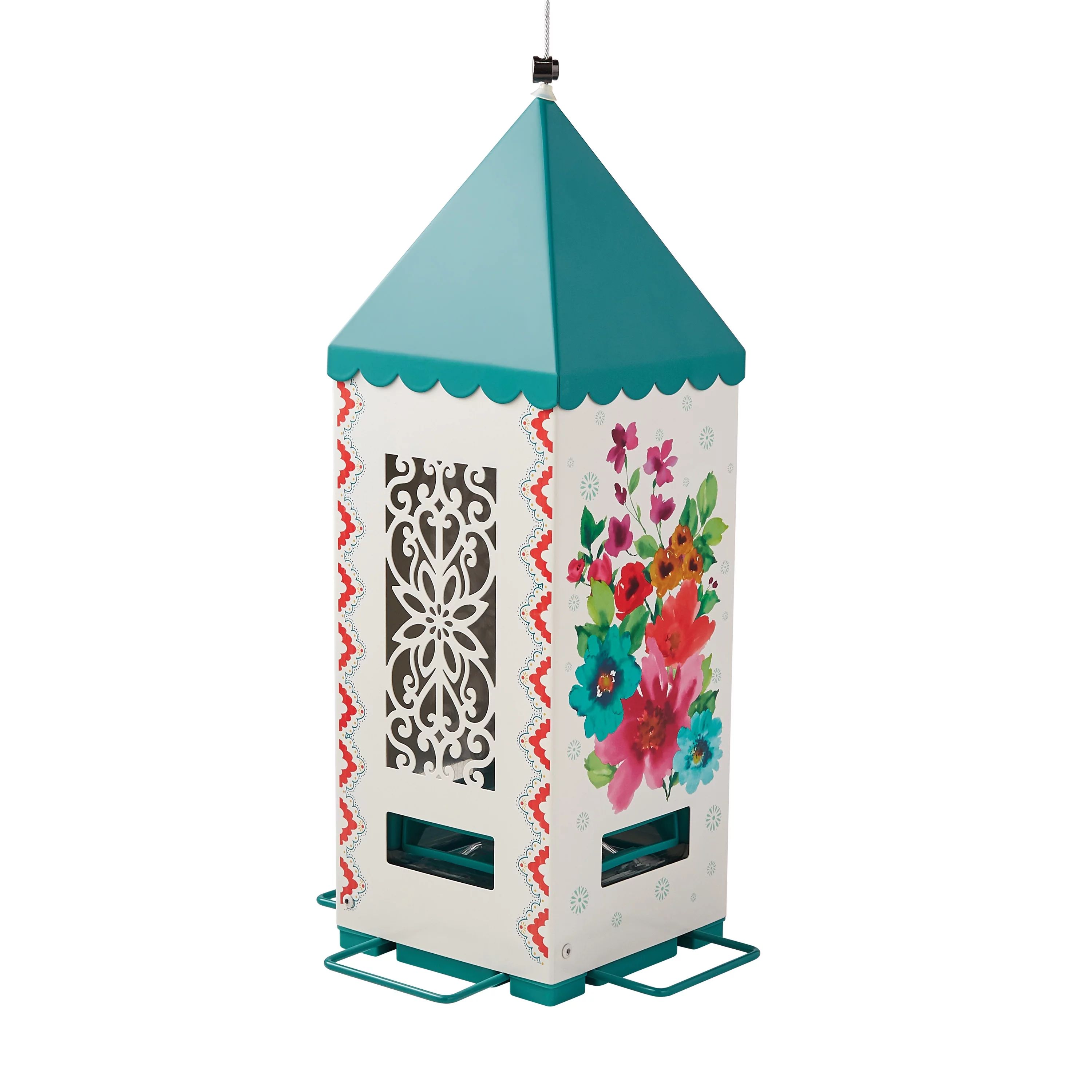 The Pioneer Woman Breezy Blossom Squirrel-Proof Lantern Bird Feeder - Walmart.com | Walmart (US)