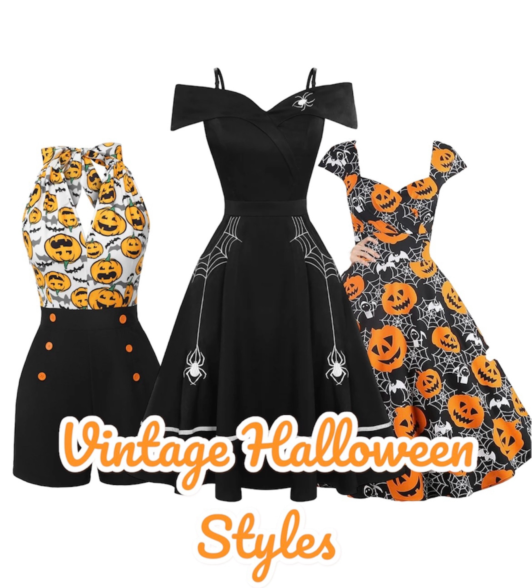 Going retro for halloween? Or sailing a halloween themed cruise? These halloween themes are sure to be a hit! #disneycruise #halloweenonthehighseas #retrohalloween #vintagedress 

#LTKSeasonal #LTKFamily #LTKParties