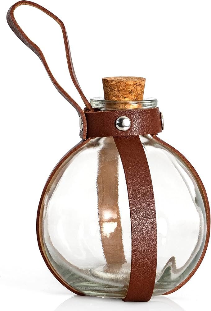 Skeleteen Dark Magic Potion Bottle - Brown Wizard Potions Glass Holder with Cork Stopper and Faux... | Amazon (US)
