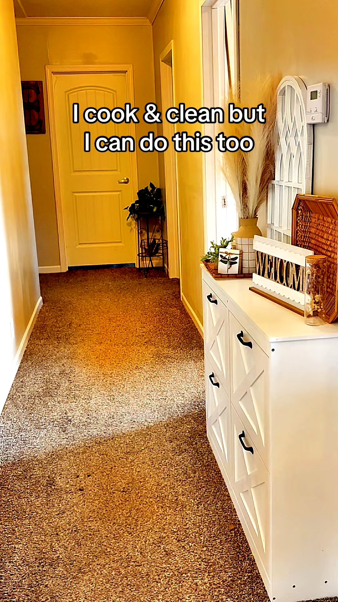 Our latest project was adding character to our boring hallway 😅 This was several weeks ago but life has been a whirlwind lately.  Hubby was a team player and helped me tackle this in just 2 days! I may or may not have driven him crazy when I went into full on panic over paint colors but…. we both learned a lot and I’m in love with how it turned out! Now we just need to get rid of this carpet 😮‍💨 #homedecor #diy #homeimprovement 

#LTKHome #LTKvlog #LTKdayinmylife