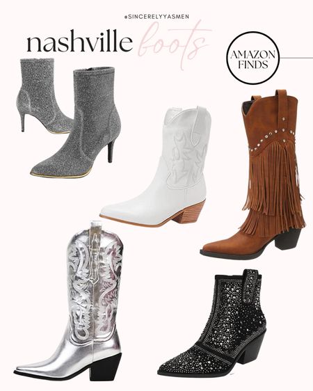 Nashville inspired boots on Amazon #amazonfinds #amazonboots #boots 

#LTKSeasonal #LTKshoecrush