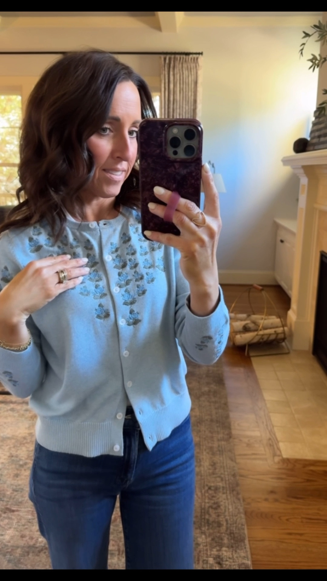 Embroidered cardigan sweater. Winter to Spring styles. Anthropologie. Cardigan sweater.
Size S. Tee S. 

#LTKSeasonal #LTKootd #LTKOver40