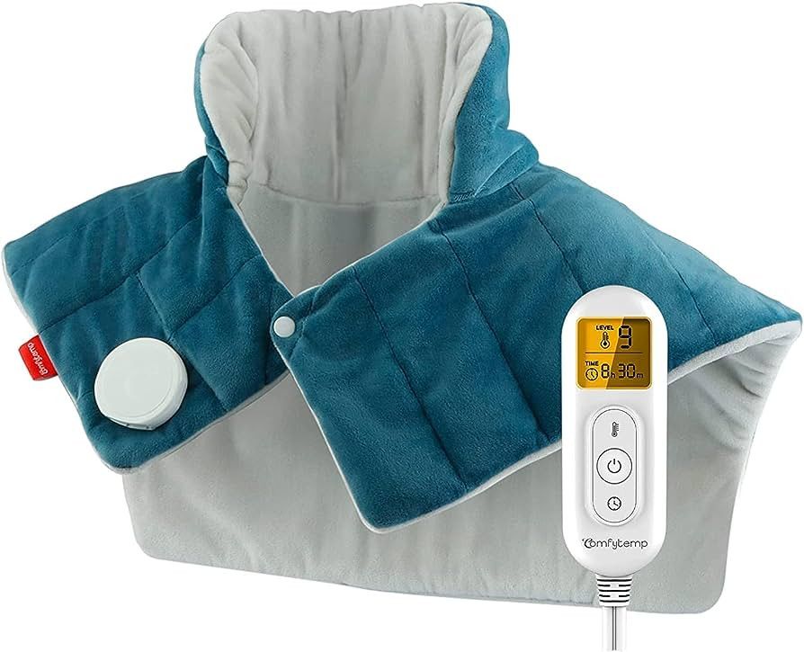 Weighted Heating Pad for Neck and Shoulders, Comfytemp 2.2lb Large Electric Heated Neck Shoulder ... | Amazon (US)