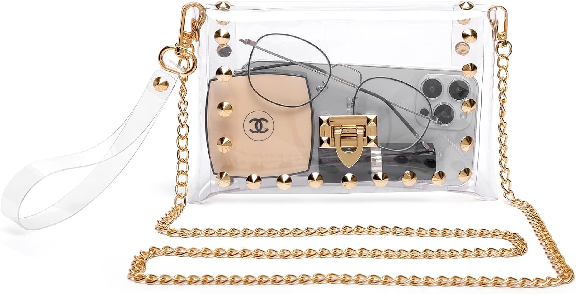 YikuStyle Clear Purse Stadium Approved,Small Clear Crossbody Bag for Women,Fashion See Through Cl... | Amazon (US)