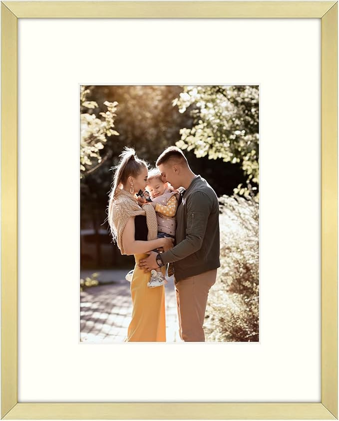 Golden State Art, Gold 8x10 Picture Frame - Displays Photos 5x7 with Mat or 8x10 inch Without Mat... | Amazon (US)