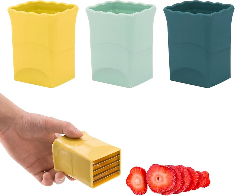 Strawberry Slicer - Cup Slicer - Cup Fruit Slicer - CEHNCEH® Cup Slicer Handheld - 2024 New Mini... | Amazon (US)