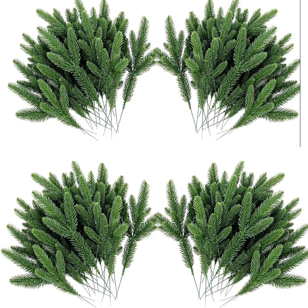 145 Pcs Artificial Pine Branches Green Plants Pine Needles DIY Accessories for Garland Wreath Christmas and Home Garden Decor | Wayfair North America