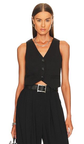 Sara Tailored Fitted Vest in Black | Revolve Clothing (Global)