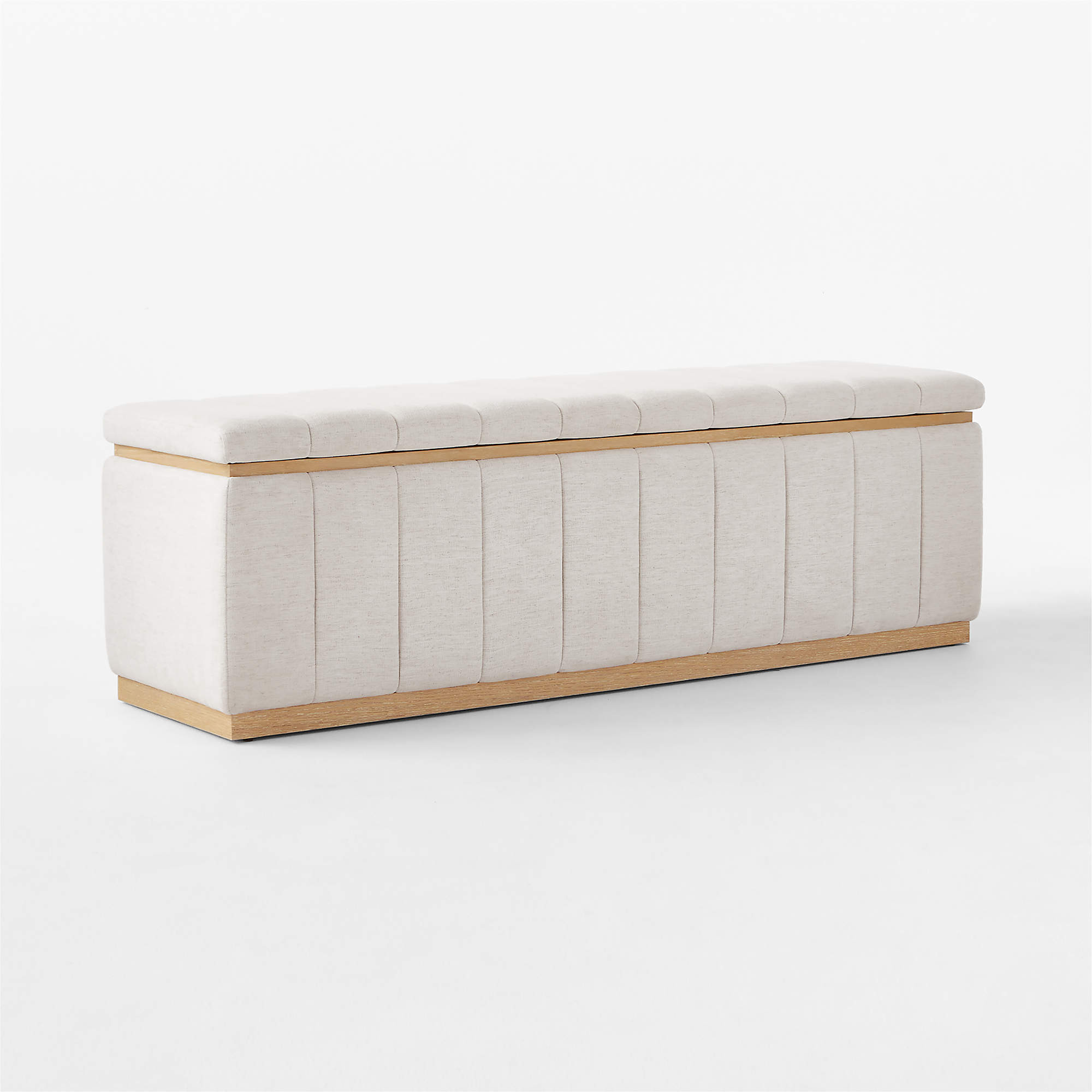 Forte 59" White Performance Fabric Storage Bench + Reviews | CB2 | CB2