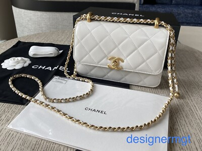 NIB 100%AUTH CHANEL 21A White Perfect Fit Calfskin Mini Flap Bag Adjust Strap  | eBay | eBay US