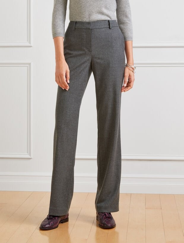 Italian Stretch Flannel Wide Leg Pants | Talbots