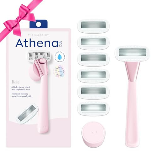 Athena Club Women's Razor Shave Kit, 1 Rose Razor Handle + 6 Blade Refills | Amazon (US)