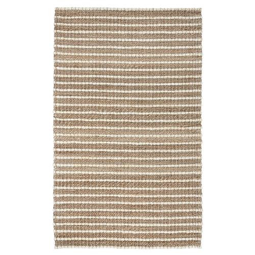 Cora Coastal Beach Brown Braided Striped Patterned Jute Rug - 5'x8' | Kathy Kuo Home