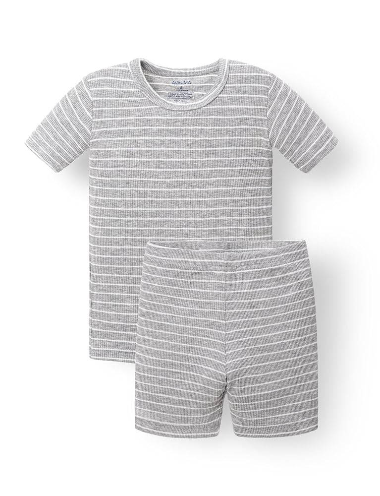 AVAUMA Stripe Pattern Baby Boys Girls Pajama Set Kids Toddler Snug fit Ribbed Sleepwear pjs for D... | Amazon (US)