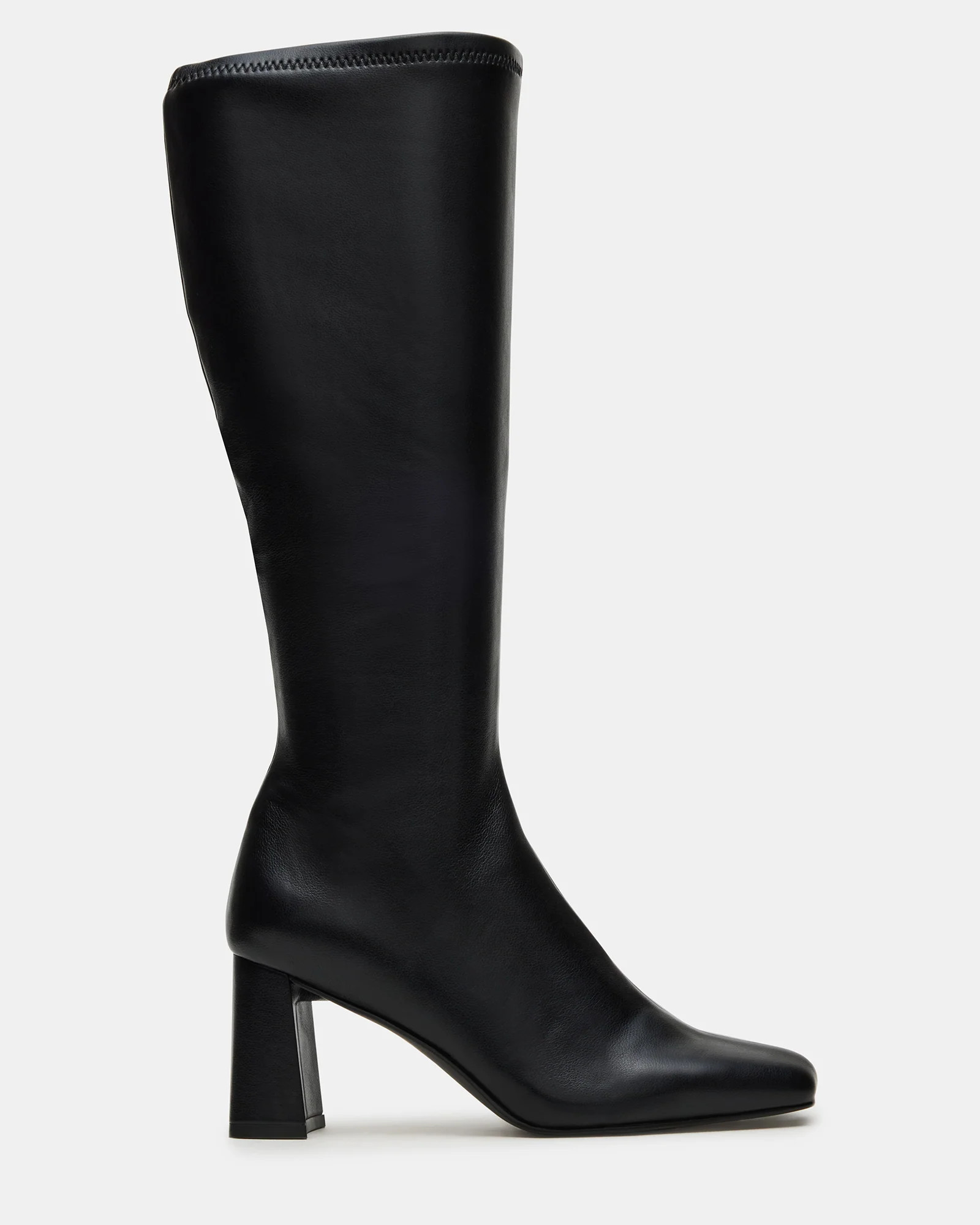 HOLLY Black Wide Calf Women's Knee-High Square-Toe Boot | Steve Madden (US)