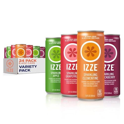 Izze Sparkling Juice, 4 Flavor Variety Pack, 8.4 Fl Oz (24 Count) | Amazon (US)