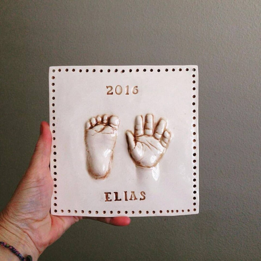 Personalized Baby Keepsake Print - Baby Hand Print Kit - Baby Footprint Mold - Baby Memory Keepsa... | Etsy (US)