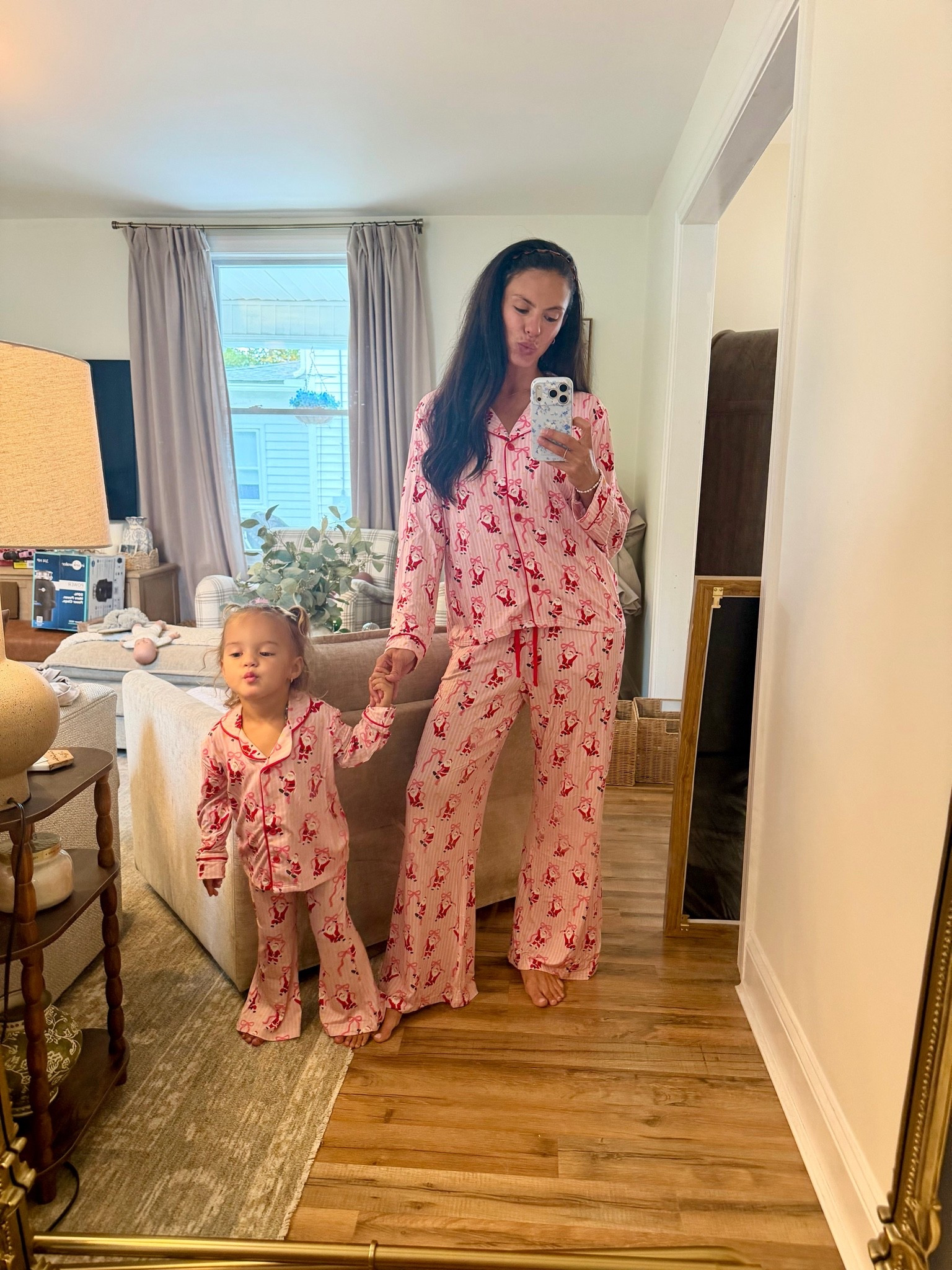 Matching Christmas pajamas - size small and 2t