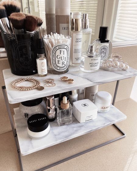 Marble tiered tray, beauty products, organization top, StylinAylinHome 

#LTKstyletip #LTKhome #LTKSeasonal