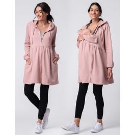 Pink 3 in 1 Maternity & Babywearing Hoodie Tunic | Seraphine US