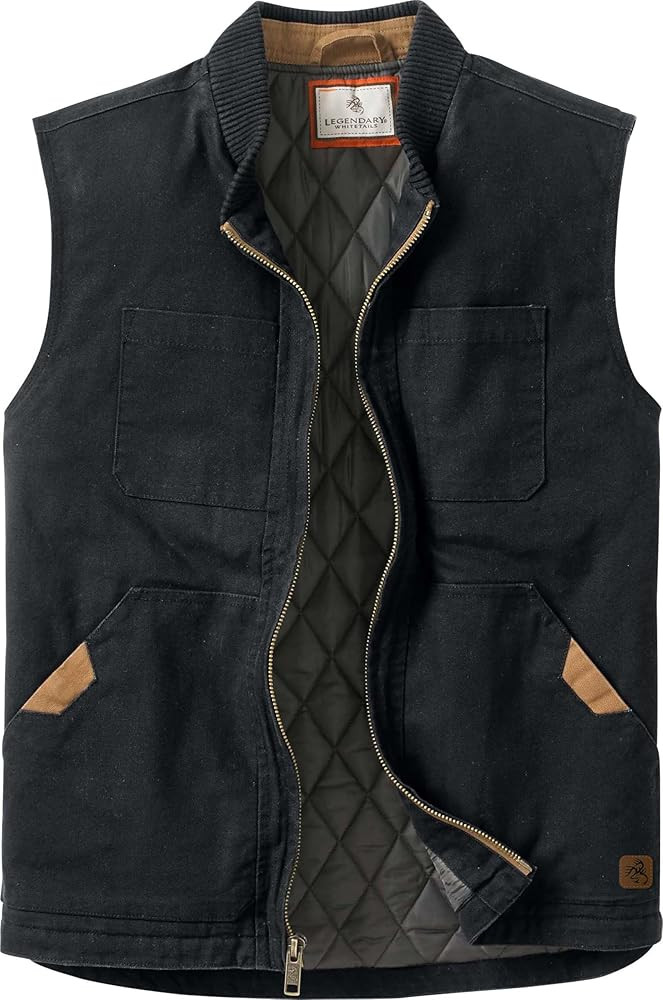 Legendary Whitetails Men's Quilted Canvas Vest Zip Up Heavy Duty Water-Repellent Finish | Amazon (US)