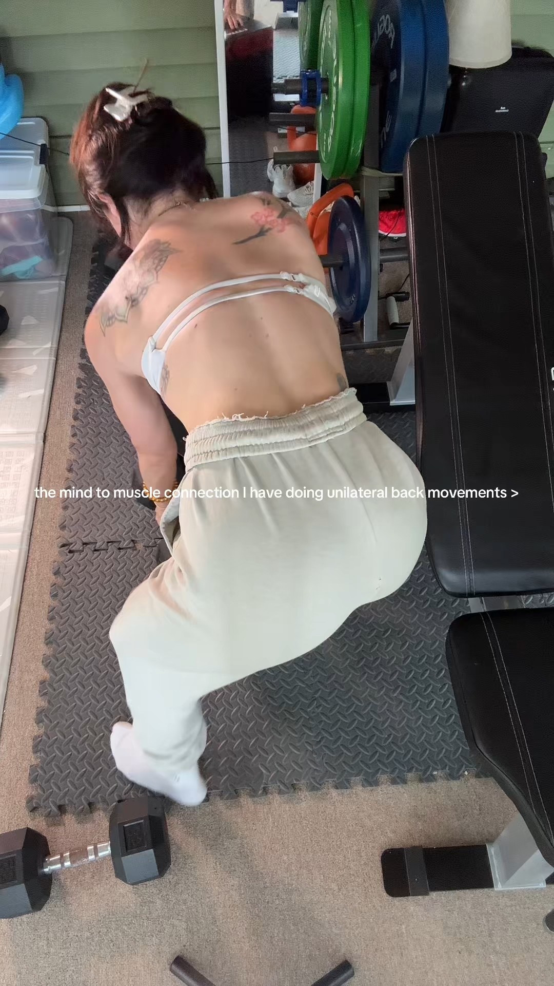 Bandeau is old buffbunny 
Alphalete joggers are the logo earth dye joggers 