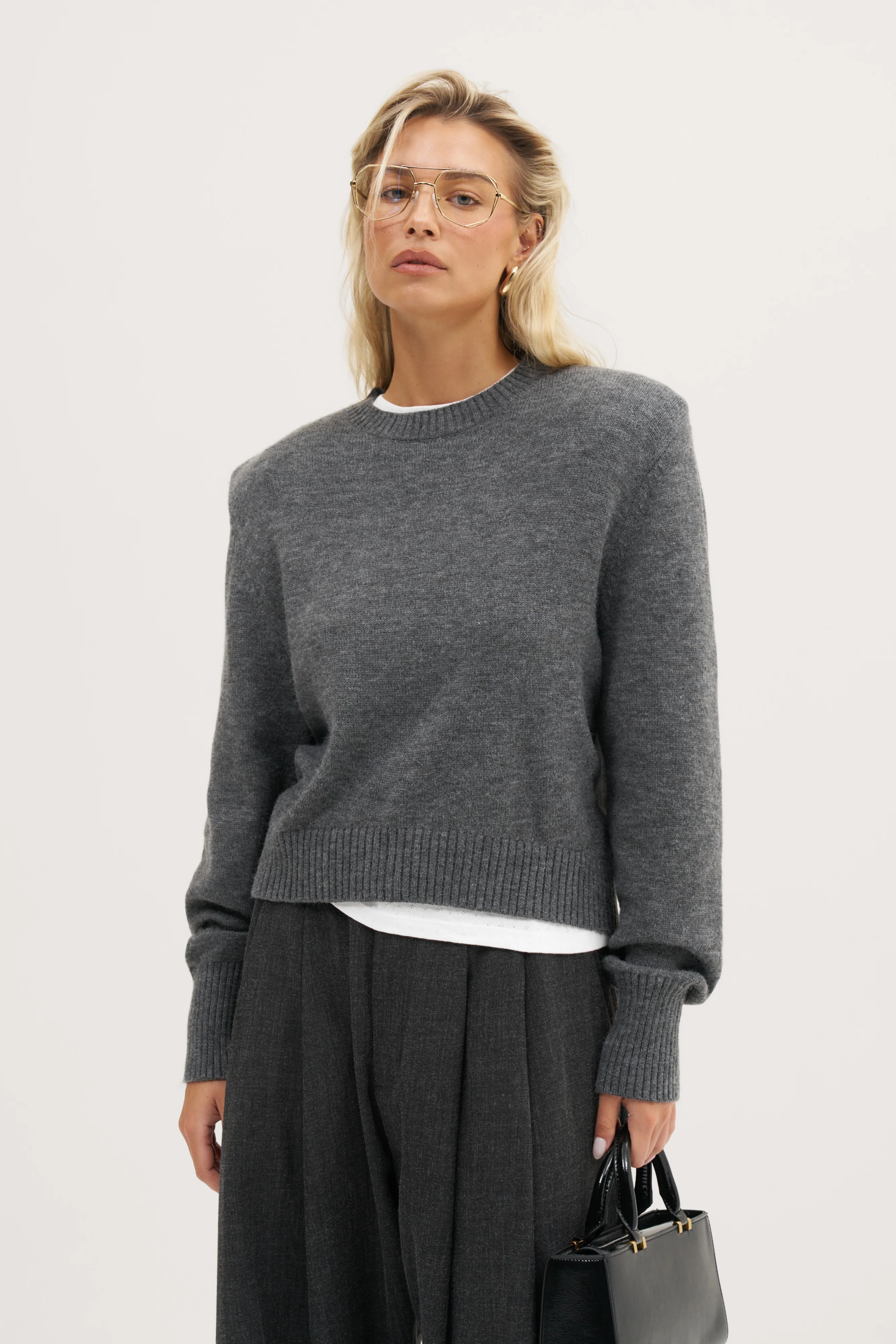 Power Knitted Sweater - Grey | Maebe