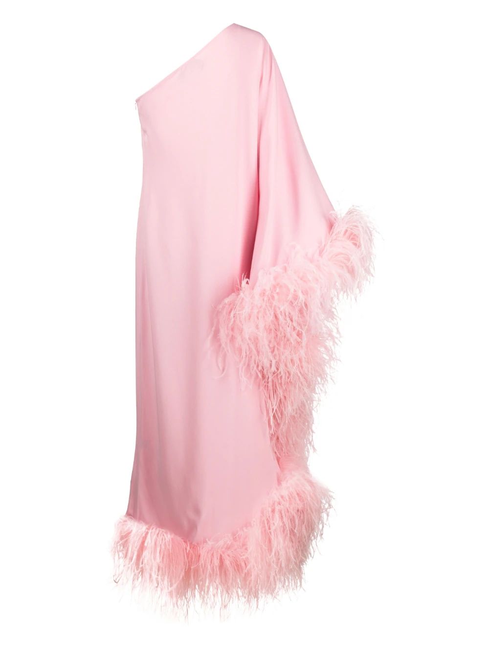 Taller Marmo Ubud feather-trim one-shoulder Gown - Farfetch | Farfetch Global