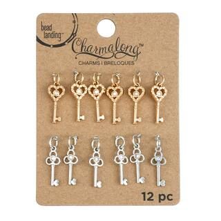 Charmalong™ Gold & Rhodium Key Charms by Bead Landing™ | Michaels Stores