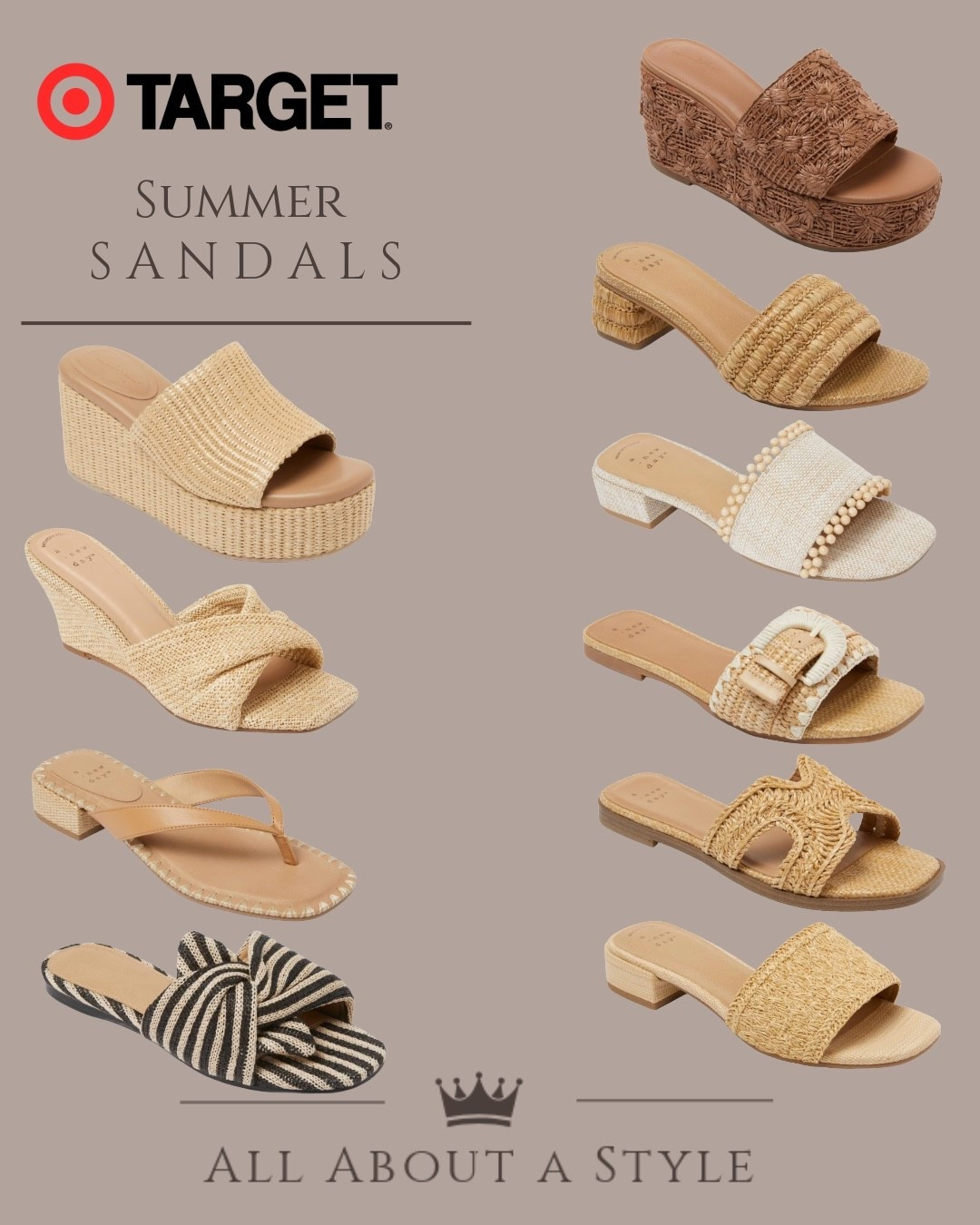 If you’re anything like me, one pair just isn’t enough—so I rounded up 10 different sandal styles from comfy everyday slides to dressier picks you can wear on repeat all season long.

Neutral tones, cushioned soles, elevated basics, and a few statement styles mixed in… basically everything you need to cover errands, vacation, date night, and everything in between.

All of these are from Target and every single pair is LTK-worthy in my opinion 🤍

Shop all 10 sandal styles on LTK 🛍️

#LTKStyle #LTKFinds #TargetStyle #TargetFinds #SummerShoes #SandalSeason #OOTD #EverydayStyle #CapsuleWardrobe #AffordableFashion #StyleInspo #WomensFashion #LTKInfluencer #SummerOutfits