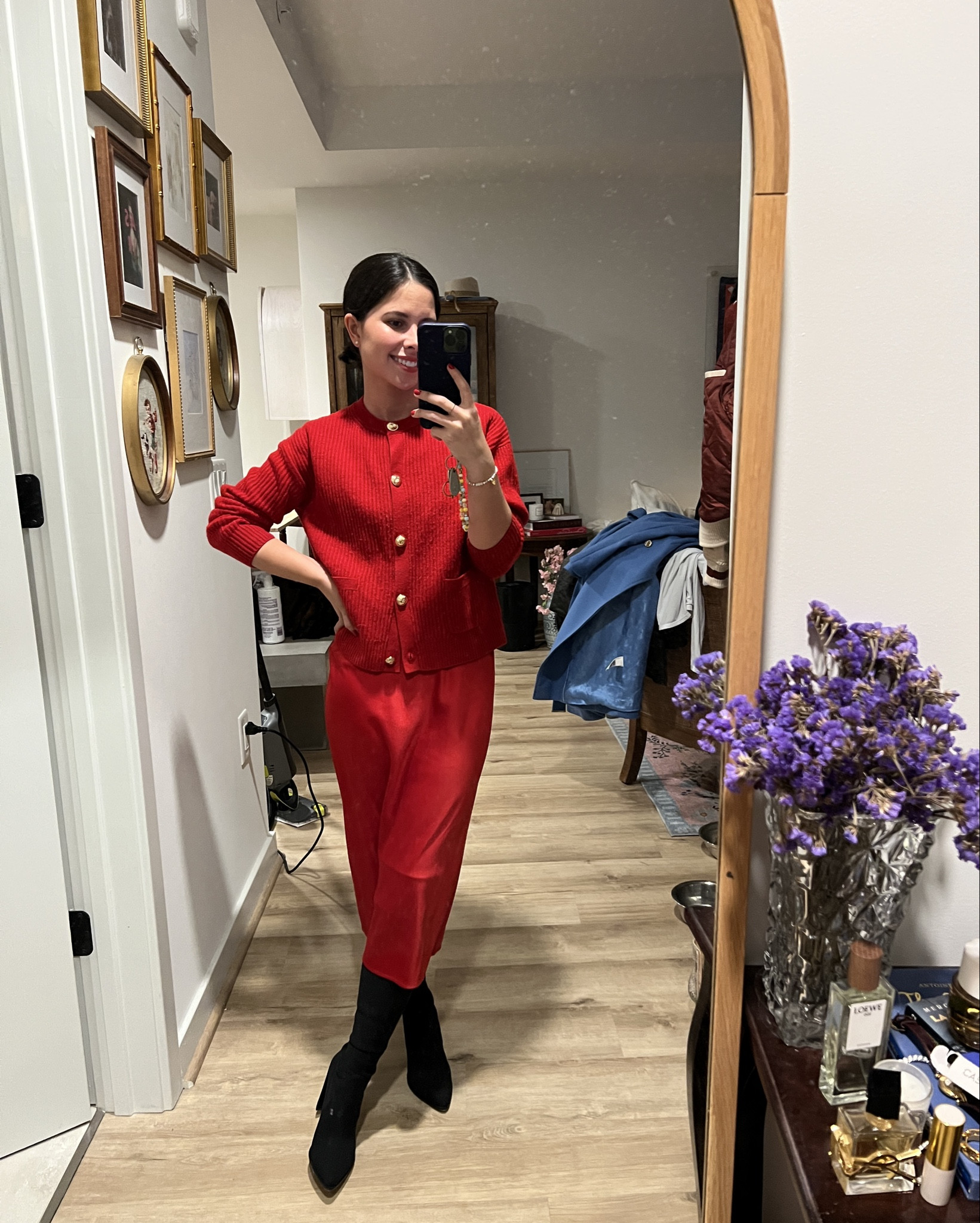 Holiday outfit, red monochromatic outfit, over the knee boots, red dress, fleur du mal, fur coat 

#LTKStyleTip #LTKHoliday #LTKSeasonal