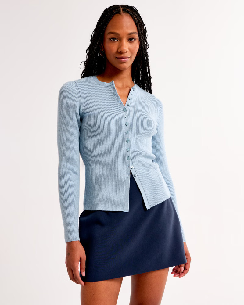 Slim Ribbed Cardigan | Abercrombie & Fitch (US)