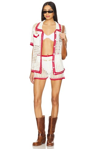 Bronwin Top in White & Red | Revolve Clothing (Global)