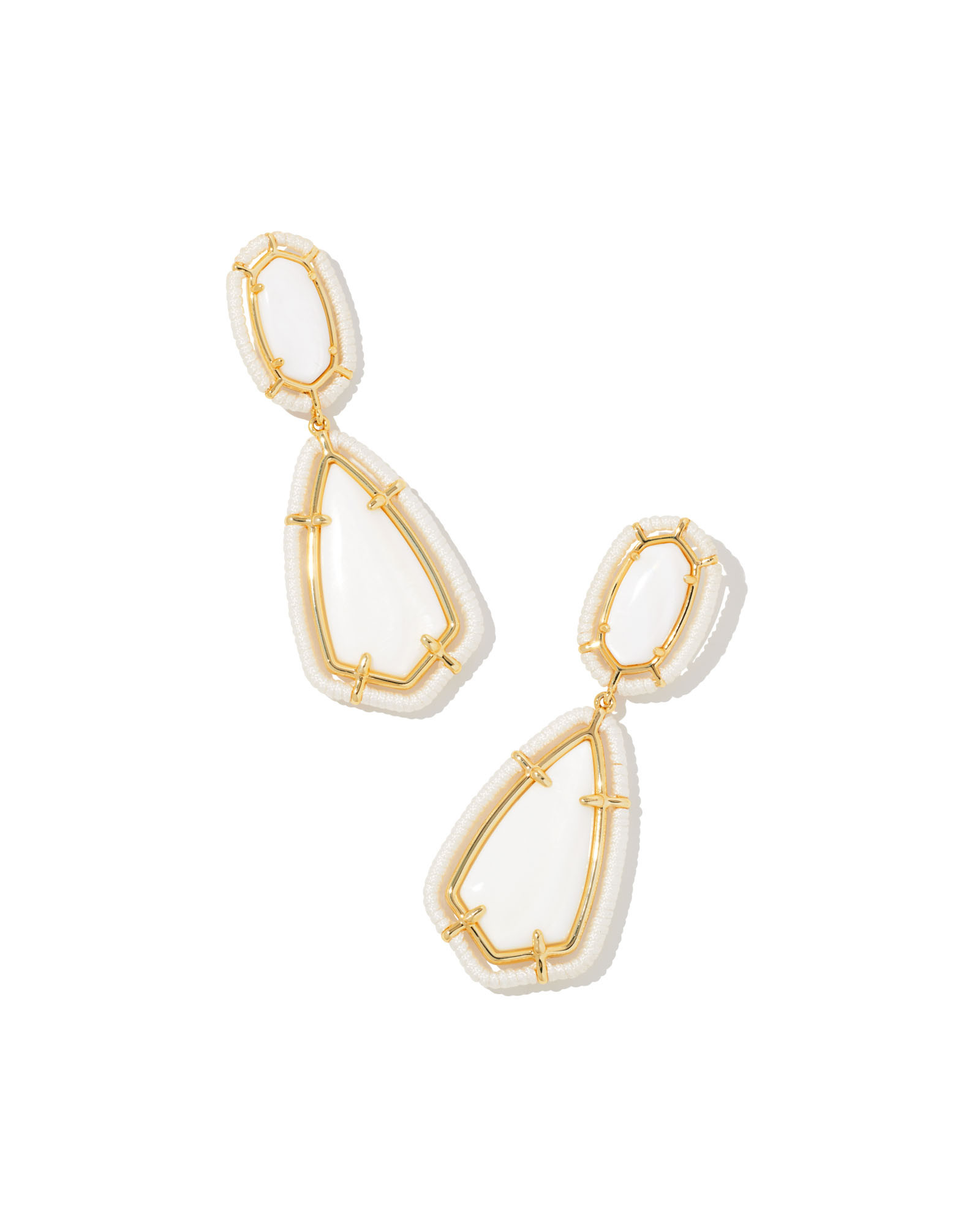 Threaded Gold Camry Statement Earrings in White Mother-of-Pearl | Kendra Scott | Kendra Scott