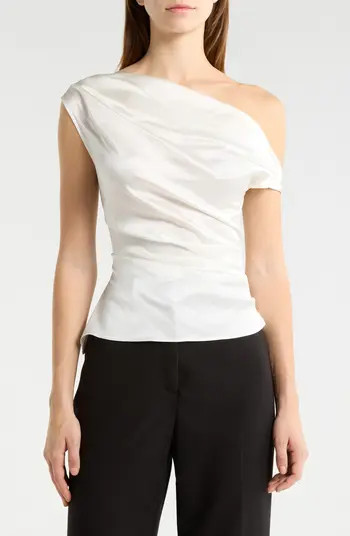 STAUD Phare One-Shoulder Stretch Silk Top | Nordstrom | Nordstrom