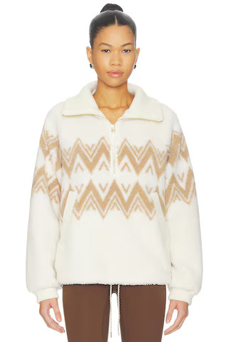 Varley Hendrik Half Zip Sherpa Jacket in Egret from Revolve.com | Revolve Clothing (Global)