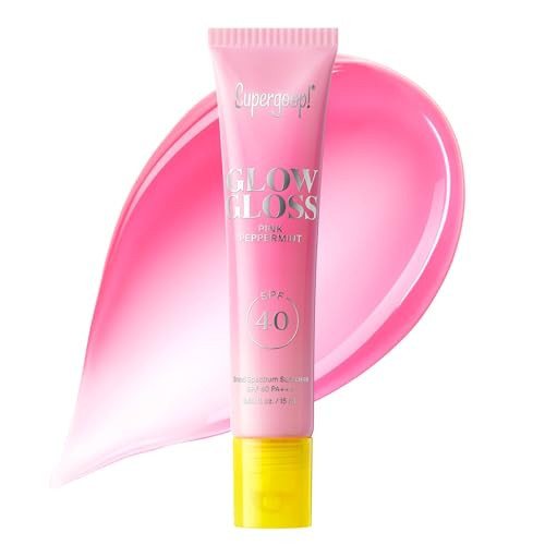 Supergoop! Glow Gloss SPF 40 Lip Balm, Pink Peppermint (Sweet Mint Flavor, Sheer Candy Pink Tint) - Broad Spectrum Protection with a Non-Sticky, High-Shine Finish - 0.5 fl oz | Amazon (US)