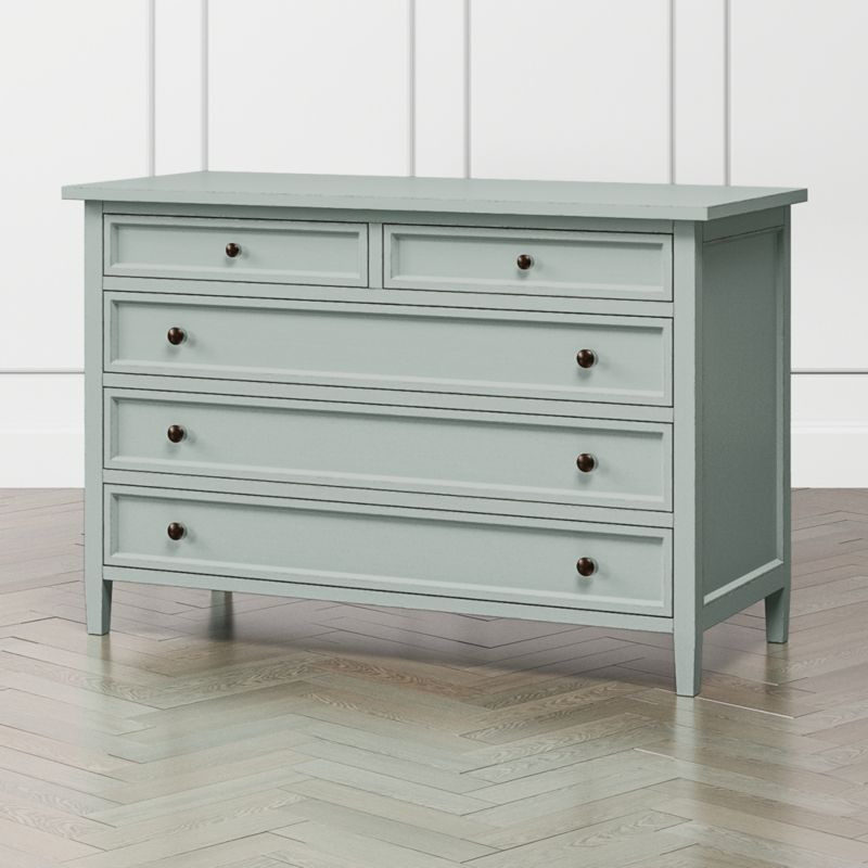 Harbor Blue Grey 5-Drawer Dresser + Reviews | Crate and Barrel | Crate & Barrel