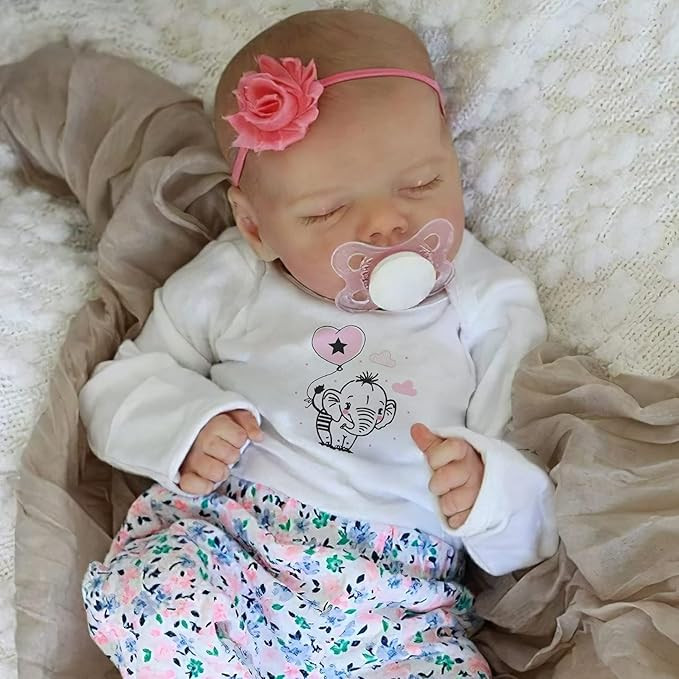 JIZHI Lifelike Reborn Baby Dolls - 17-Inch Baby Soft Body Realistic-Newborn Baby Dolls Full Vinyl... | Amazon (US)
