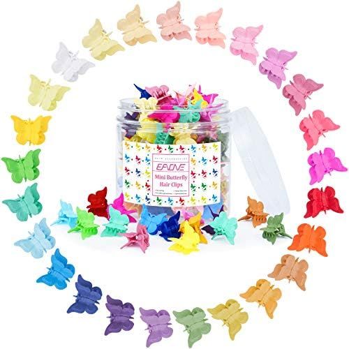 EAONE 100 Pieces Butterfly Hair Clips Candy Color Mini Hair Clips Claw Clips for Girls Women, 25 ... | Amazon (US)