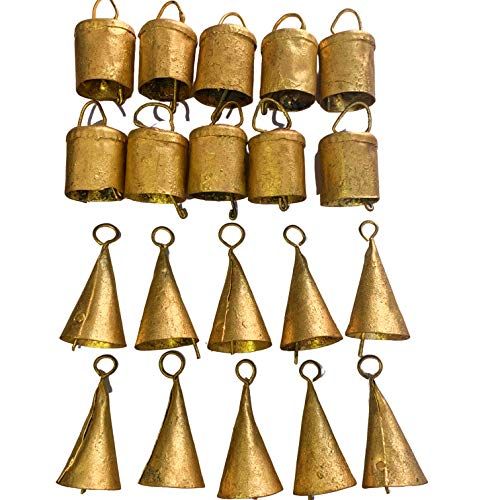 DIYANA IMPEX Vintage Indian Tin Bells Rustic Chime Vintage Jingle Bell Cow Bells Christmas Tree Craf | Amazon (US)